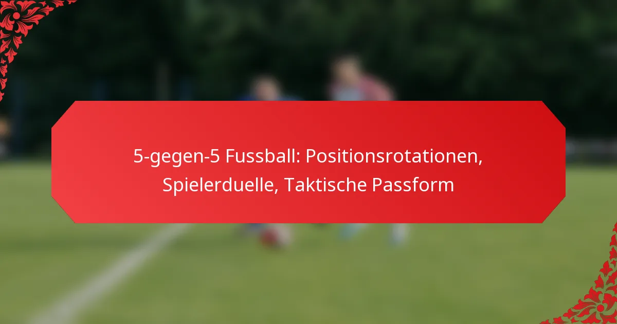 5-gegen-5 Fussball: Positionsrotationen, Spielerduelle, Taktische Passform